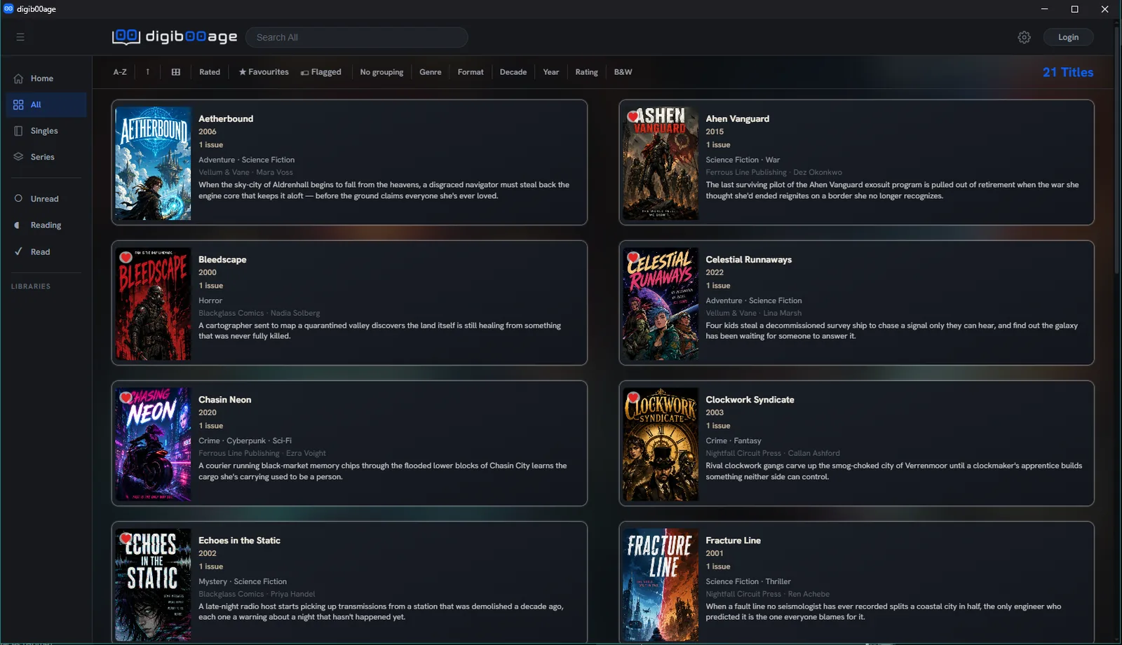 All comics list view